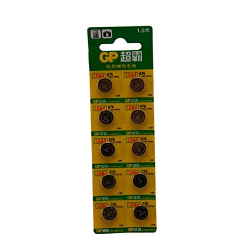GP LR44 A76 1.5V PILA ALCALINA TIPO BOTON - 10 PIEZAS